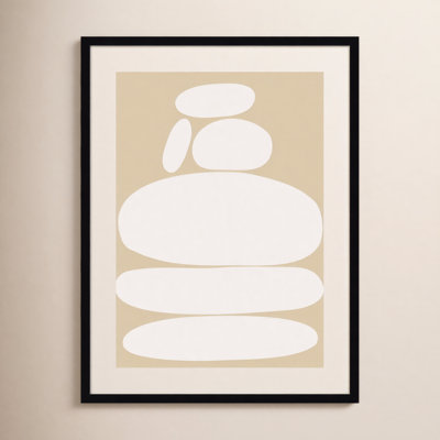 Zen River Rocks Neutral Print