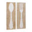 Ensemble de 2 décorations murales en bois sculpté avec fourchette et cuillère