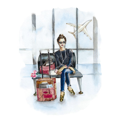 " Travel Girl " Painting Print