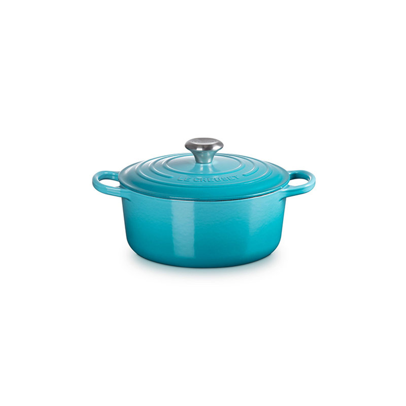 Le Creuset Signature Enameled Cast Iron Round Dutch Oven with Lid, 4.5 quarts, Caribbean