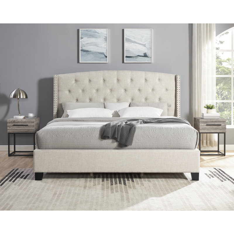 Odeen 3-Piece Bedroom Set, King, Tan/Gray Nighstands