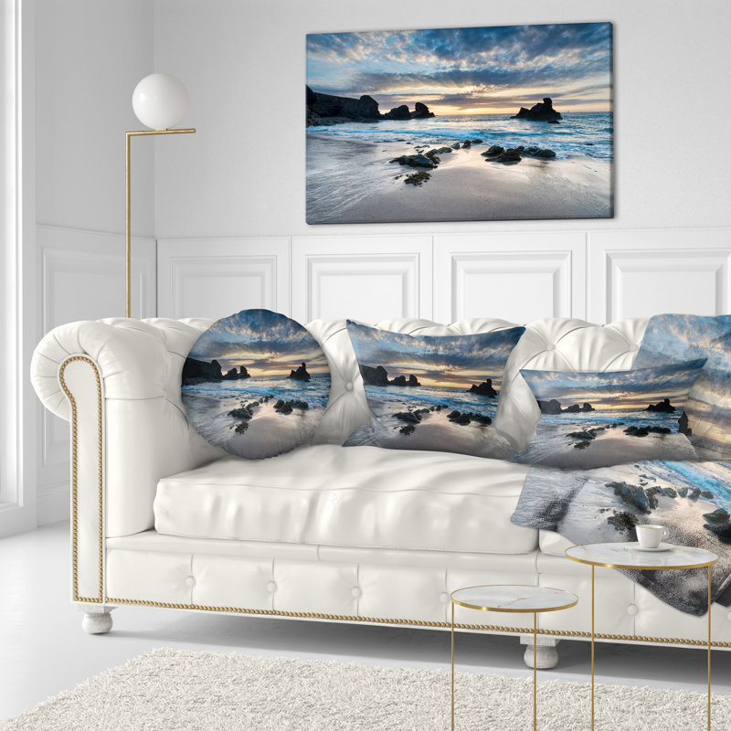 Beautiful Porthcothan Bay - Sea & Shore Printed Throw Pillow