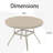 VRSHWO"Outdoor Round Patio Dining Table For 4-6, All Weather Metal Dining Table With Umbrella Hole For Deck Lawn Garden Backyard, Sandstone Color-1168981648-1168981649