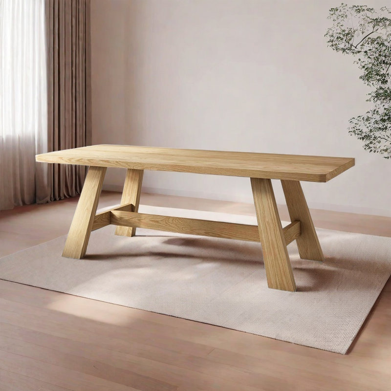 Lonard Modern style solid wood dining table, 29.5"H x 70.8"L x 31.4"W