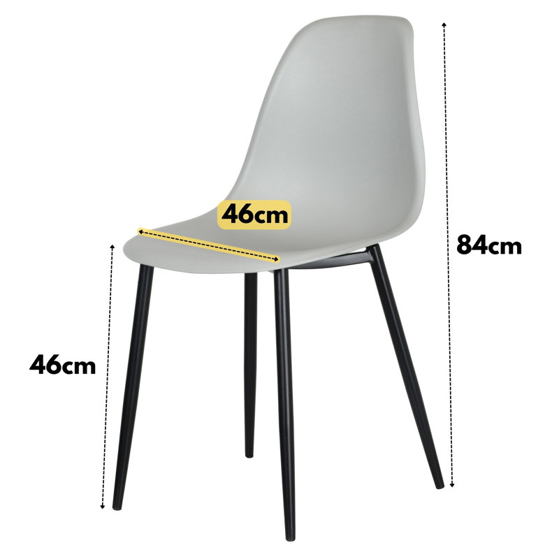 Aspen 5-Piece Casual Dining Set - Compact Square Table & 4 Curved Plastic Chairs, Grey, White