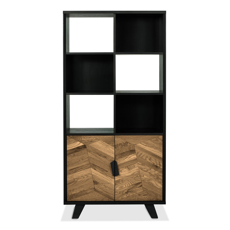 Ashlar 196cm H x 95cm W Standard Bookcase, Brown/Black