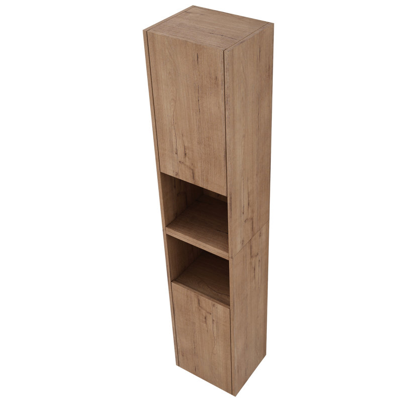 24" Side Cabinet For Bathroom, Soft-Close Hinges, Imitative Oak, Store Hair Dryers Bathroom With Soft Close Doors, Float Mounting, Products