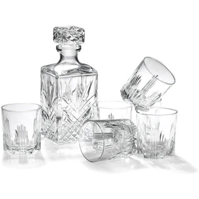 Selecta 7pc Whiskey Set (1 Decanter + 6 Rocks Glasses)