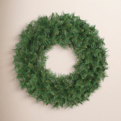 24" Pre-Lit Pine Christmas Wreath