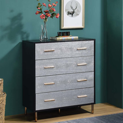 37"Luxury Textured Four‑Drawer Storage Chest