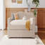 Lit de jour double rembourré avec accoudoirs de rangement, couchette et dernier système audio Bluetooth intégré, molleton Teddy, beige-1538831427