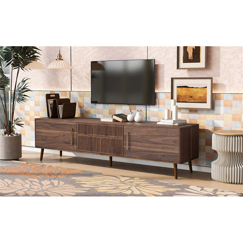 Meuble télé moderne, minimaliste, extensible, avec 2 tiroirs et 1 armoire pour le salon