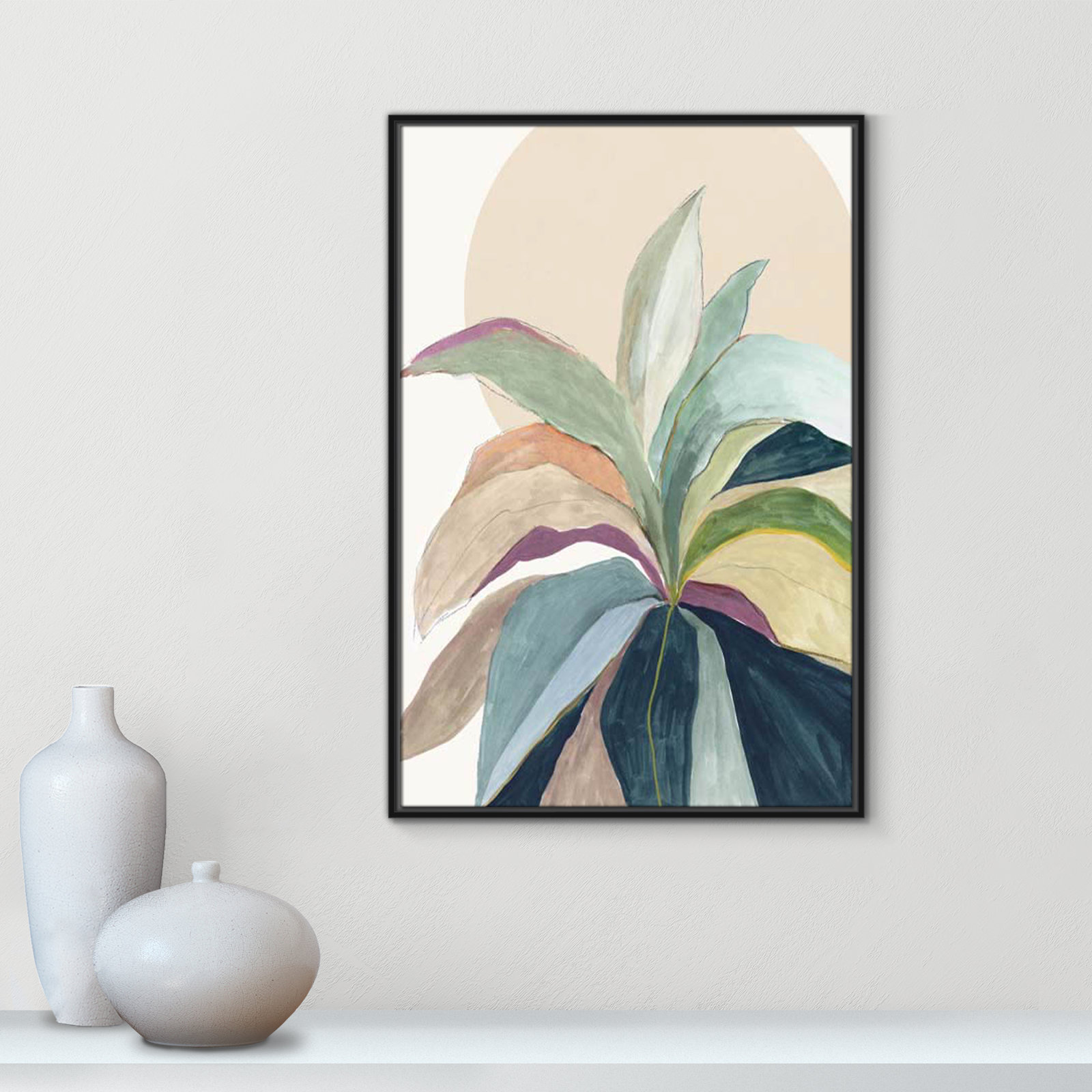 Sherbrooke Sunny Bright Leaves II by Asia Jensen Print, No Mat, Black Floater Framed, 37.5" H x 25.5" W x 2" D