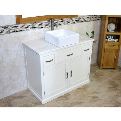 Roder 1000 mm Freestanding Single Vanity with Vessel Ceramic Basin