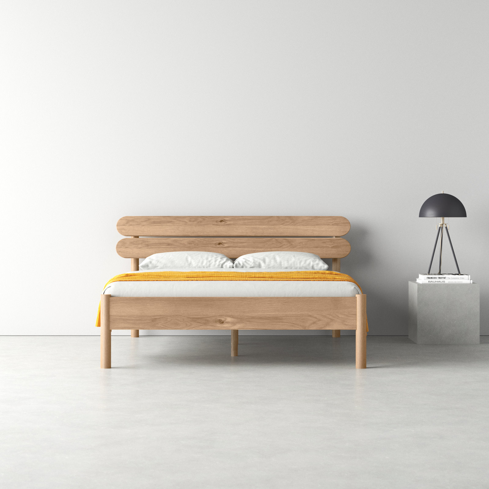Mads Solid Wood Slat Bed, King