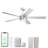 Vantage 52in 5-Blade Smart Ceiling Fan 2700K-6000K CCT Tunable Range LED Light Kit in Brushed Nickel Hardware with Reversible Weathered Wood or Titanium Blades Works With iOS or Android App-126659218