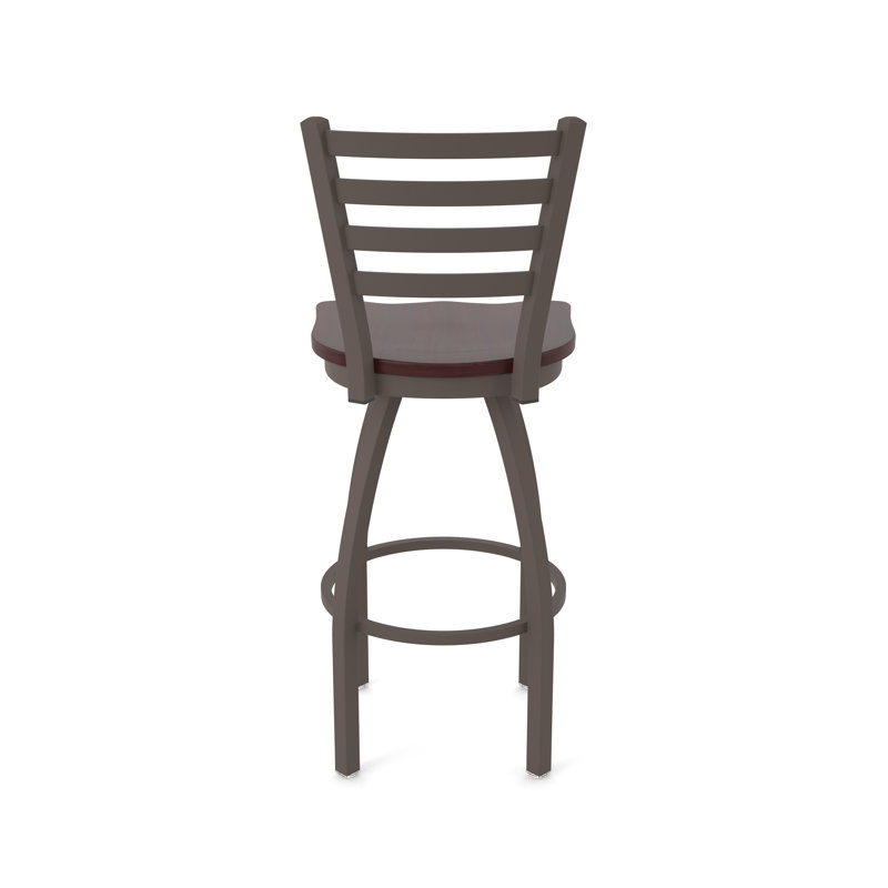 Tabouret pivotant Jackie, Bronze, Bois - Érable cerise foncée, Tabouret de bar (assise de 30 po de hauteur)