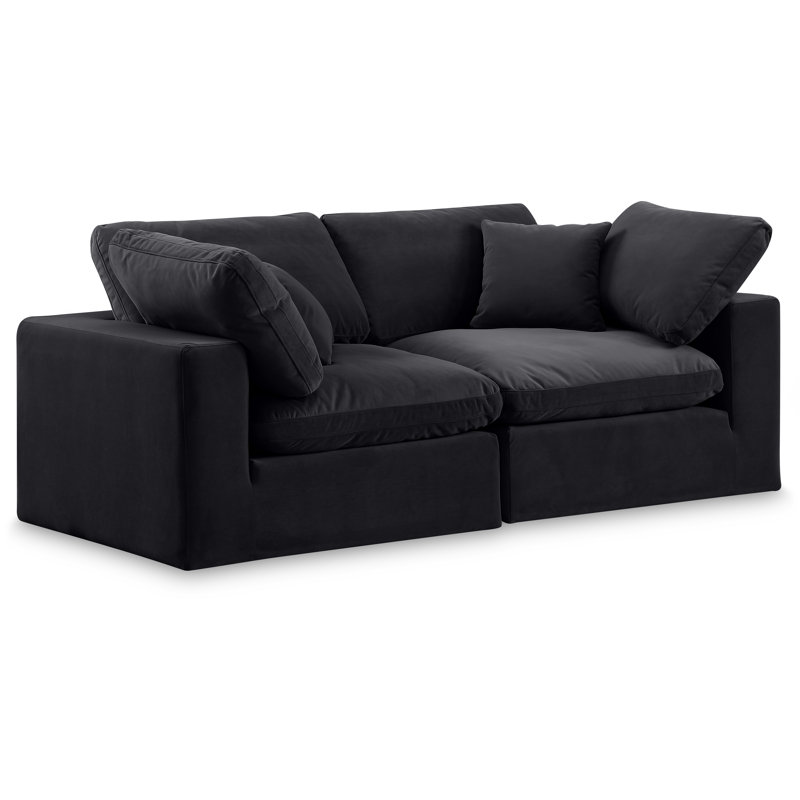 Canapé modulaire Hoggins, Velours noir