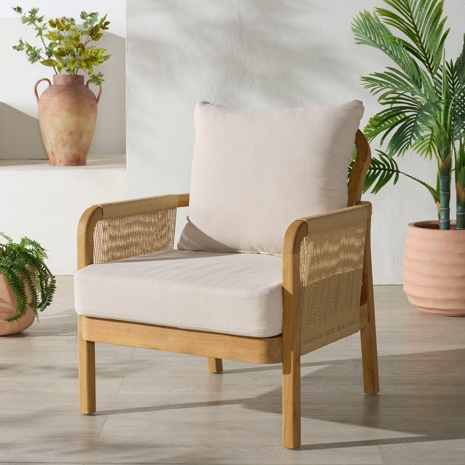 Tweedy Teak Patio Lounge Chair