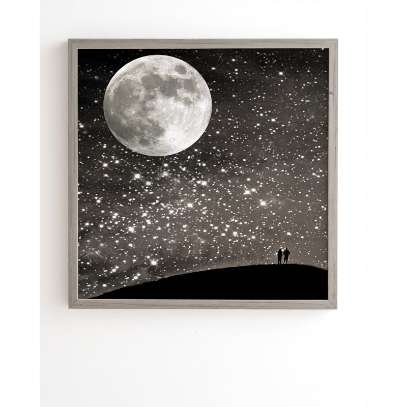 « love under the stars », impression, H 12 po x l 12 po x P 1 po, Cadre brun
