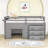 Gigel Kids Twin Loft Bed with Drawers-1887771781