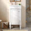 Armoire de salle de bain 18 po style français avec rangement et lavabo en céramique, solution pour petit espace, tablette réglable et charnières à fermeture douce-2121064323