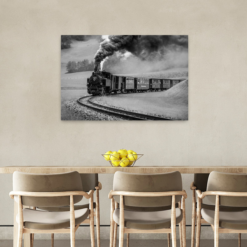 «Full Steam To Climb The Ramp», art mural contemporain, H 24 po x l 36 po