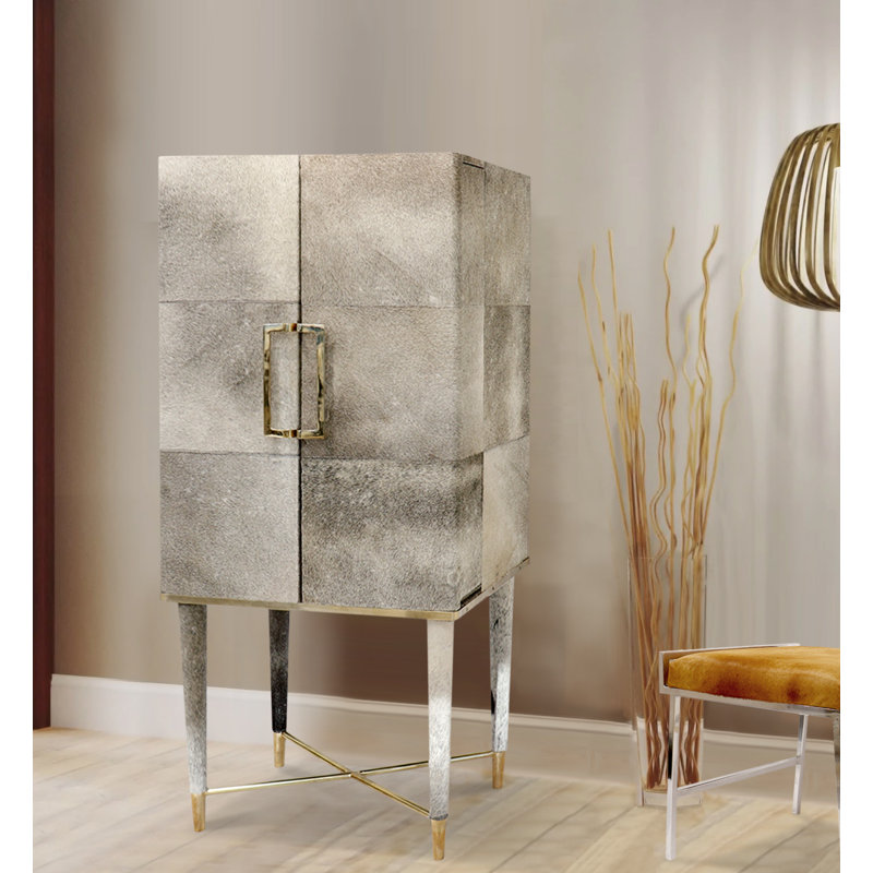 Safari Cowhide Bar Cabinet