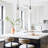 1-Light 7.87" Teardrop Clear Glass Pendant Light with Adjustable Cord, Black Finish