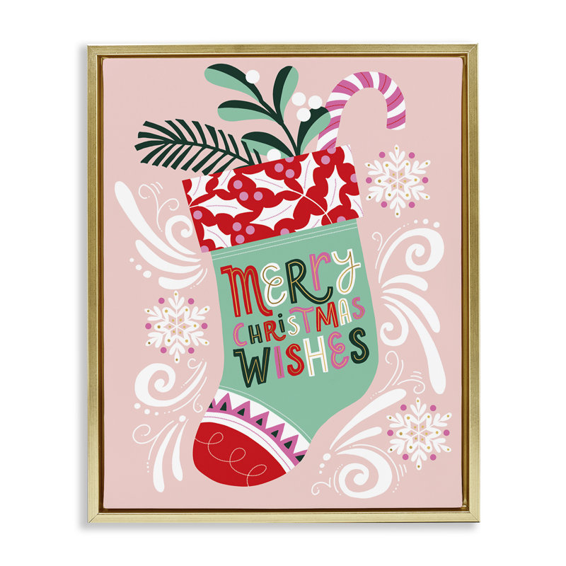 «Fun Whimsy Christmas Christmas», art mural encadré sur toile flottante, design par Muffin Grayson, 31" H x 25" W