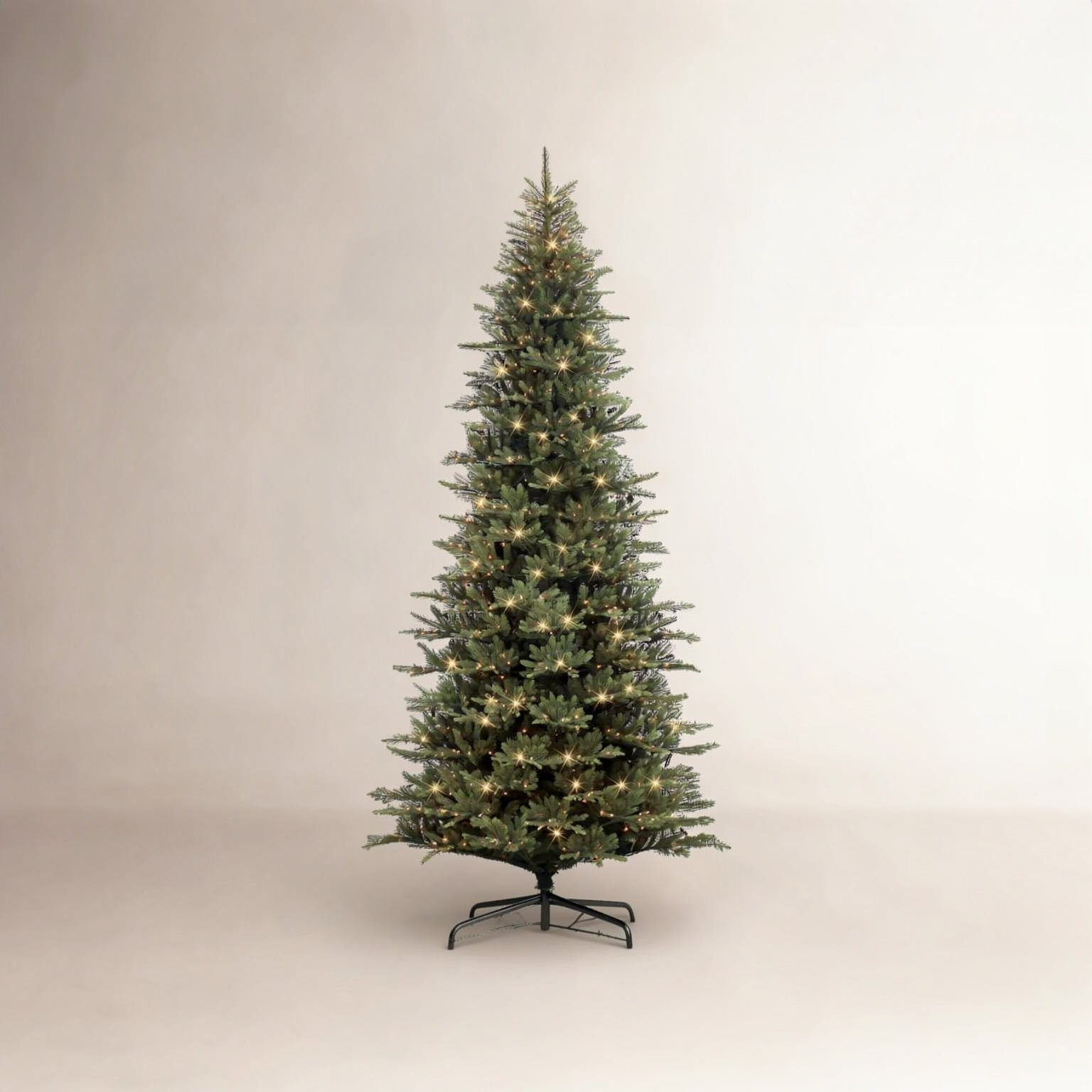 Hachmin Slender 10' Pre-Lit Fir Christmas Tree, 10' H