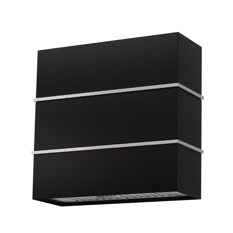 Akicon 30" Stainless Steel 600 CFM Ducted (Vented) Wall Mounted Required Range Hood, Black/Nickel