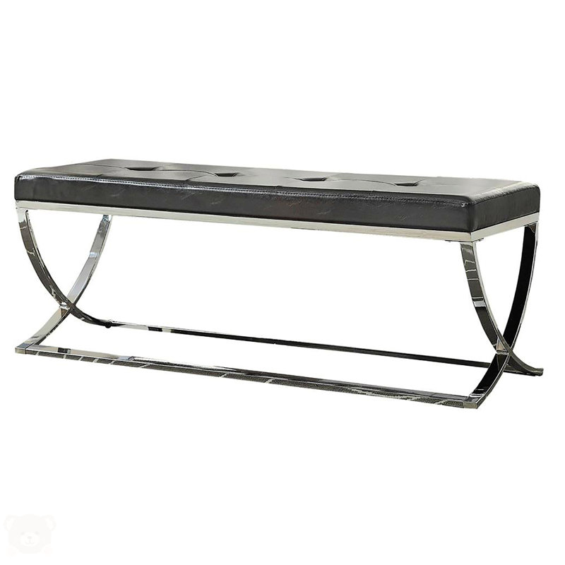 Banc noir à pieds courbés