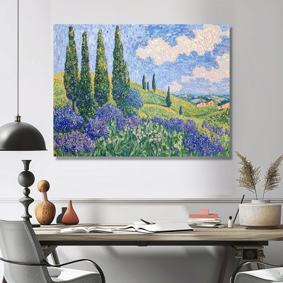 Lilas paysage inspiré par Vincent I - France, impression murale sur métal