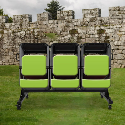 Chariot de chaise pliant robuste avec support de rangement, chariot en métal à hauteur réglable pour 42 chaises ou 12 tables, capacité de 400 lb avec roues verrouillables et housse résistante aux intempéries, noir