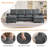  118" Faux Leather Modular U Shape Sectional Sofa with 2 Ottomans-398069700