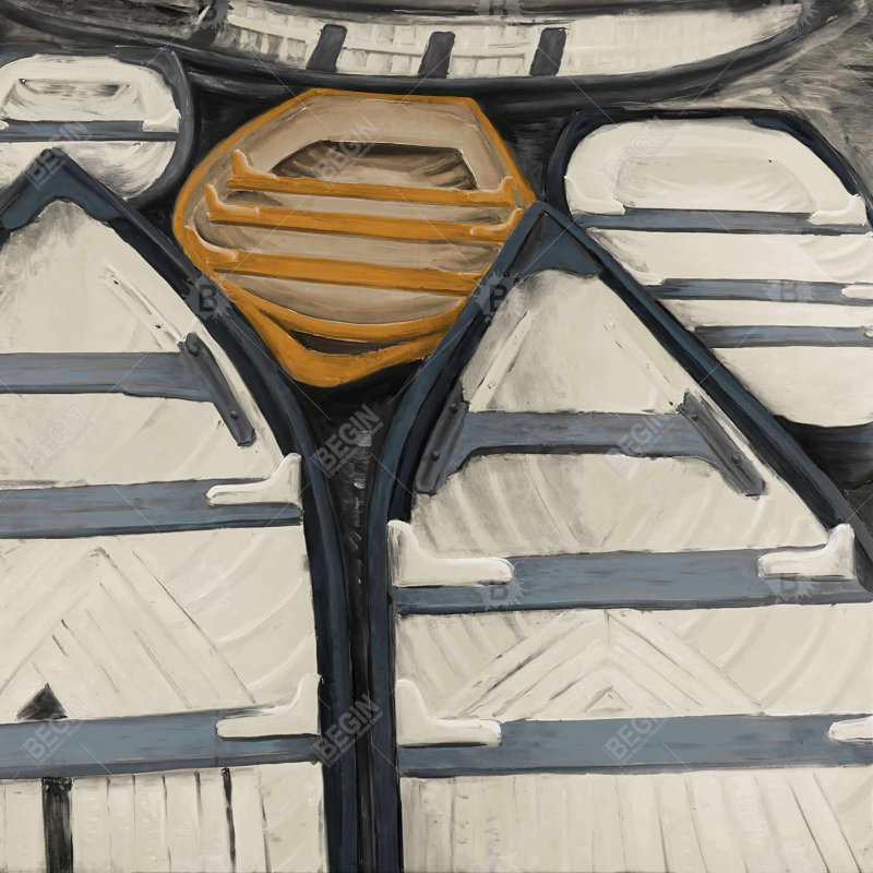 Canoes - 32"x32" art on canvas