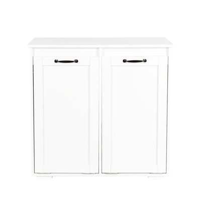 Laundry Cabinet With Removable Liners - Store Clothes Easily  29.95 In. Height White Large Bags Conveniently Color Construction