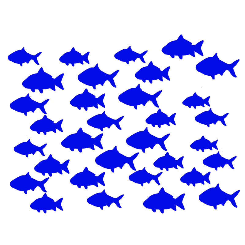 Décalcomanie murale poisson Hunsberger, bleu