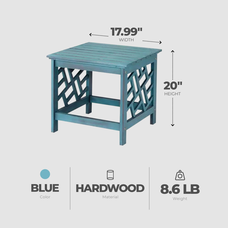 Kenndy Square Outdoor Side Table , 17.99'' in. W 17.99'' in. D