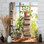 Pile de livres surmontée d'une plante en pot - Impression d'art mural moderne sur toile tendue sur châssis, 91,4 cm (H) x 61 cm (L), prête à être accrochée