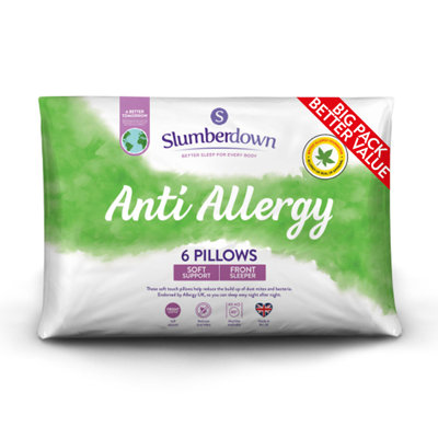 Slumberdown Anti Allergy Pillows Soft Support Front Sleeper for Neck Relief Anti Bacterial