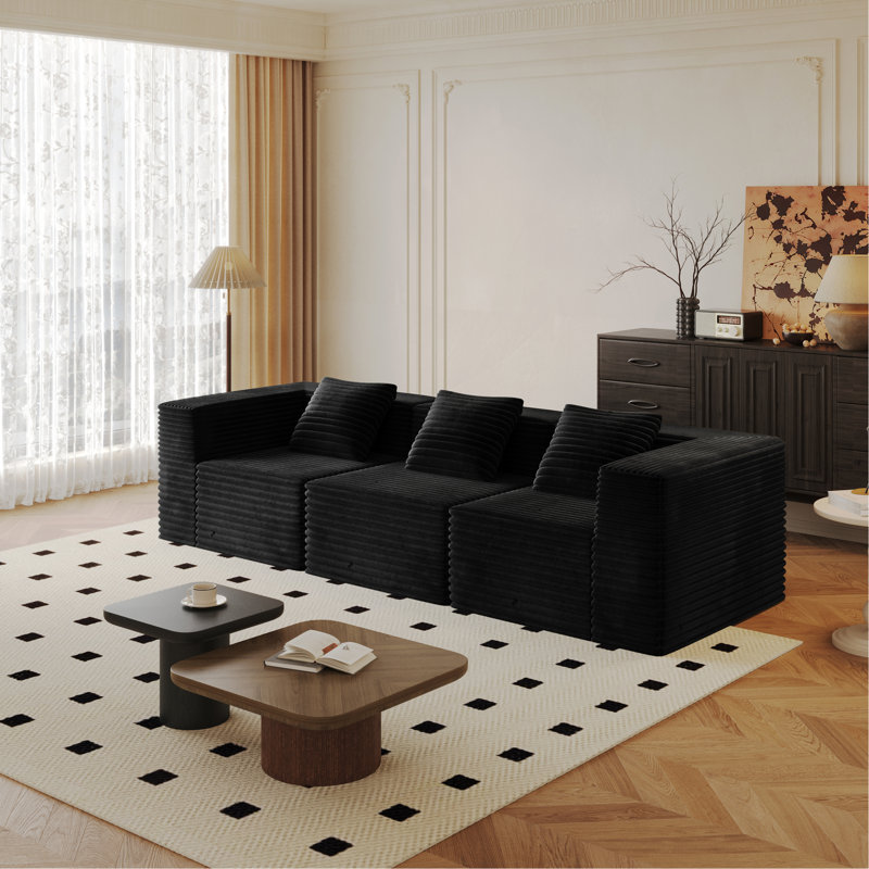 Canapé modulaire modulaire pour salon avec siège profond, canapé à compression, mousse à mémoire de forme haute densité, canapé rembourré désossé, sans assemblage (siège 3 *)