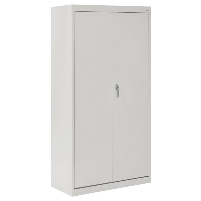 Armoire de rangement simple en acier de calibre 20 (H 66 po x l 30 po x P 18 po), Gris colombe