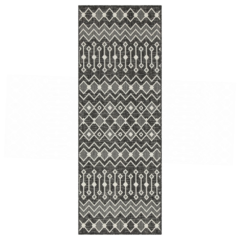 Anthracite Indoor/Outdoor Area Rug, Rectangle 7'10" x 10'3"