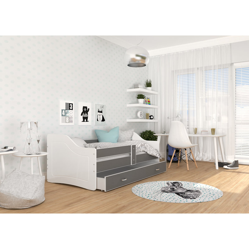 Rosser Cabin Bed with Storage Included, European Toddler (80 x 160 cm), Grey/White