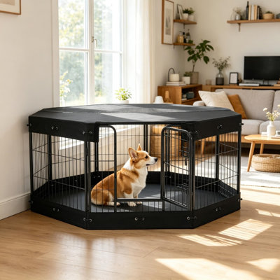Dog House Fabric, Metal, Mesh 1 Set Tan Indoor and Outdoor Heavy-Duty Durable