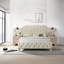 Mobilier de chambre contemporain capitonné en tissu beige avec panneau de lit et tête de lit à tête de lit capitonnée 1pc