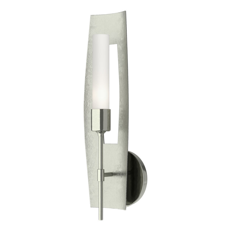 Passage Steel Flush Mounted Sconce, Sterling, Frosted