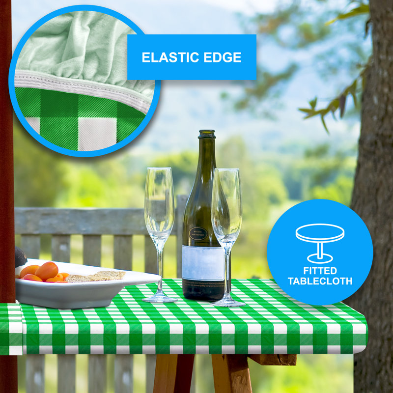 Tablecloth With Umbrella Hole Rectangle , Green, 72" x 30"